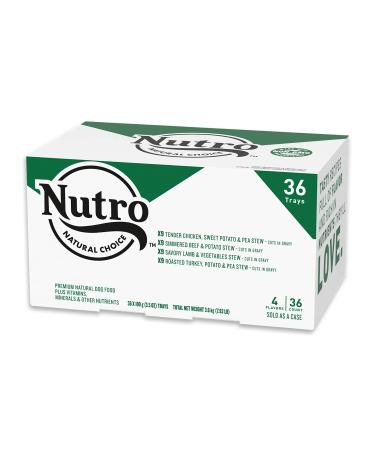 NUTRO Adult High Protein Natural Grain Free Wet Dog Food Cuts in Gravy Adult Variety: Beef, Lamb, Chicken, Turkey 3.5 Ounce (Pack of 36)