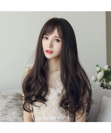 BGHJUE Wig female long curly hair set hair female big wave long hair female wig natural full top full headgear