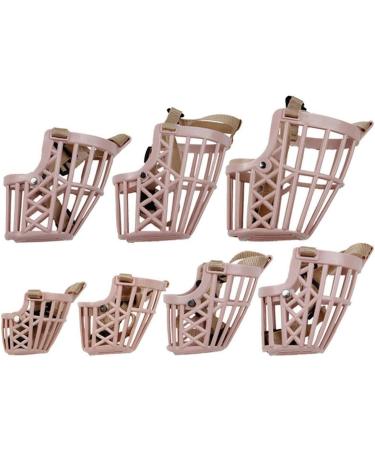 Beikalone 7pcs/set Plastic Dog Muzzle Anti Bite Adjustable Pet Basket Masks Dogs Training Mouth Cover Mesh Cage Breathable Comfortable - Buy Online on GoSupps.com