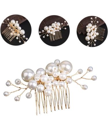 minkissy Pearl Comb Hair Bling Pearl Hair Clips Hair Combs for Women Accessories Bridal Hair Pearls Headpiece Flower Hair Accessories Hair Accessories for Women Bride Wedding Hair up Alloy - Buy Online on GoSupps.com