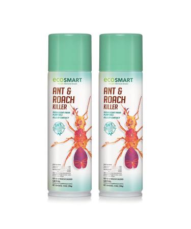 EcoSmart Natural, Plant-Based Ant and Roach Killer with Peppermint and Rosemary Oil, 14 Ounce Aerosol Spray Can (Pack of 2)