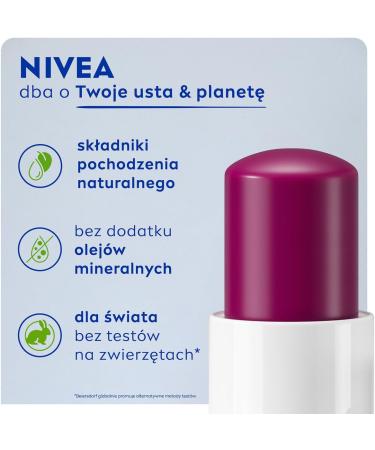 NIVEA Blackberry Shine Lipstick 4.8 g of care - Buy Online on GoSupps.com