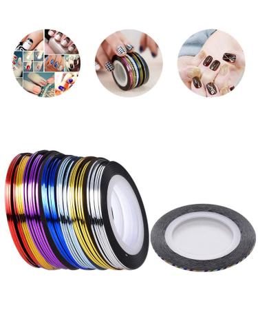 Nail Striping Tape Line Nail Striping Tape Line Adhesive Nail Sticker Nail Art Decoration Nail Strips Sticker Silver - Buy Online on GoSupps.com