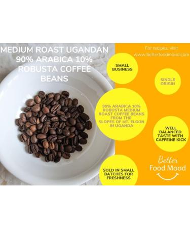 Ugandan Medium Roast 90% Arabica 10% Robusta Coffee Beans Blend 100g | Single Origin Mt. Elgon 100% Coffee Beans Sourced from Small Scale Farmers | Better Food Mood - Buy Online on GoSupps.com