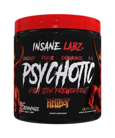 Insane Labz Hellboy Edition, High Stimulant Pre Workout Powder and NO Booster with Beta Alanine, L Citrulline, and Caffeine, Boosts Focus, Energy, Endurance, Nitric Oxide Levels, 35 Srvgs Lemonade