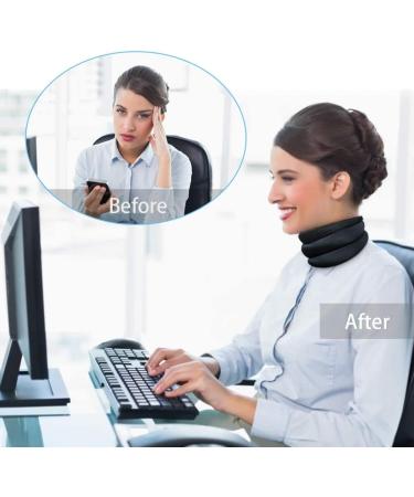Ergonomic Neck Support Brace for Pain Relief - Soft Foam Collar for Stabilizing Vertebrae & Sleeping Comfort - Grey - Buy Online on GoSupps.com