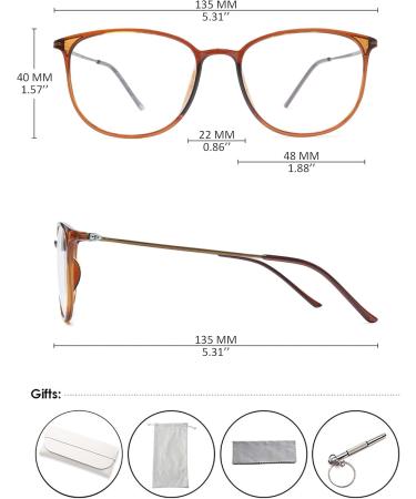 Buy Koosufa Classic Retro Nerd Glasses Frames for Men & Women | Ultra Light TR90 Panto Glasses - Brown with Case - International Shipping Available - Buy Online on GoSupps.com