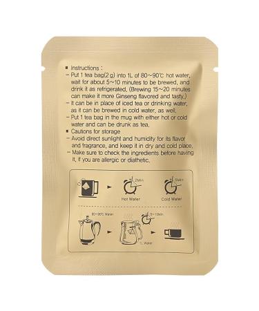 GEUMSAM Puffed Korean Red Ginseng Tea - 100% Ginseng Root Premium Herbal Tea for Daily Wellness | 2g 10 Tea-Bags (20g) | Hot & Cold Brew Wellness Tea - Buy Online on GoSupps.com