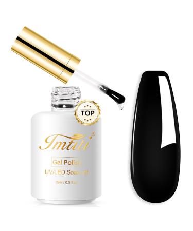 Imtiti No Wipe Gel Top Coat 15ML Clear Glossy Top Coat Gel Nail Polish High Shine Long Lasting Soak Off UV Led for Gel Nail Polish Salon Quality Nail Manicure