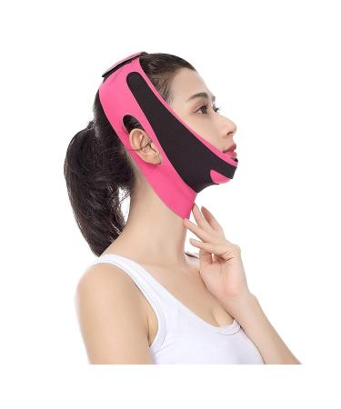 Face Lifting Belt Elastic Face Slimming Bandage V Line Face Shaper Women Chin Cheek Lift Up Belt Facial Anti Wrinkle Strap Face Care Slim Tools (Color : Pink)