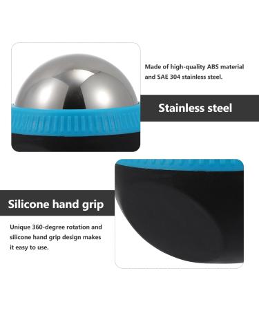 FRCOLOR Stainless Steel Ice Massage Ball Roller - Deep Cooling Facial & Foot Massage Tool | 8.3x7.5x7cm - Blue - Buy Online on GoSupps.com