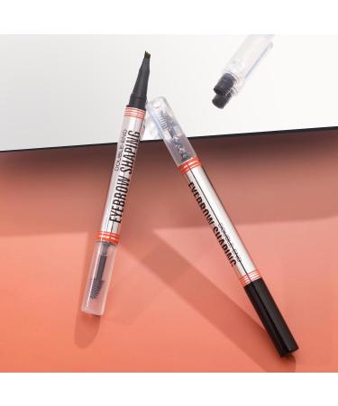 2-In-1 Double-End Eyebrow Shaping Pen 2-In-1 Brow Pen And Sealing Brow Gel Long-Lasting Color Waterproof And Sweatproof Easy-To-Use Eyebrow Makeup For Real-Looking Fuller Eyebrows (04# Black) - Buy Online on GoSupps.com