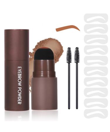 LXZJJM Eye-Brow Stamp Stencil Kit Eyebrow Stamp Stencil Kit Hairline Powder With 10Pcs Reusable Thin & Thick Eyebrow Stencils for Perfect Brows 1.8g(0.06 OZ.) (05 AUBURN)