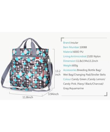 Insular Waterproof Diaper Bag with Changing Mat - Chic Multifunctional Mummy Shoulder Bag in Black - Buy Online on GoSupps.com
