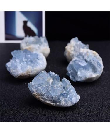 Crystal Rough Home Decoration Natural Beautiful Madagascar Celestite Crystal Raw Cluster Sky Blue Geode Rough Specimen Stones (Size : 50-60g) - Buy Online on GoSupps.com