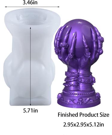 Witch Hand Silicone Mold for Resin, Wax, Soap, Clay Craft - Aromatherapy DIY Casting Mold for Candle Making - Crystal Ball Design - Buy Online on GoSupps.com