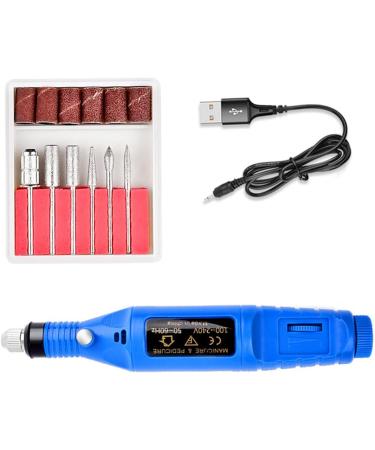 5 Professional Nail Drill Grinder Portable Nail Manicure Drill Set Hand Foot Care Tool for Nail Grind Trim Polish with 6 Pieces Attachments and Sanding Bands N 5 Pcs Usb-blue - Buy Online on GoSupps.com