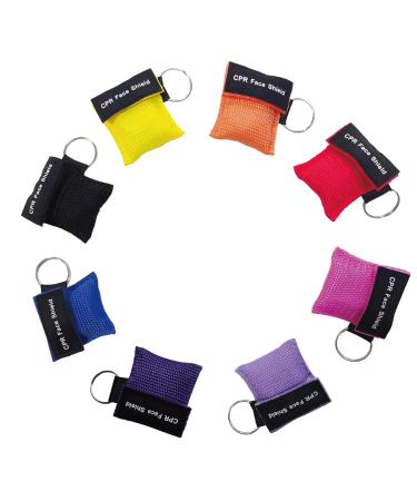 8 pieces of ventilation mask First aid ventilation cloth Keyring CPR adult ventilation bag mouth breathing aid ventilation masks ventilation towels first aid barrier pocket mask multicolored - Buy Online on GoSupps.com