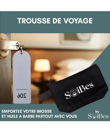 SoiBes Men's Beard Care Kit - Beard Oil 50 ml Quad-Action Vitamin E + Beard Brush + Travel Kit - A Soft and Well-Cared Beard for Modern and Nomadic Men - Buy Online on GoSupps.com