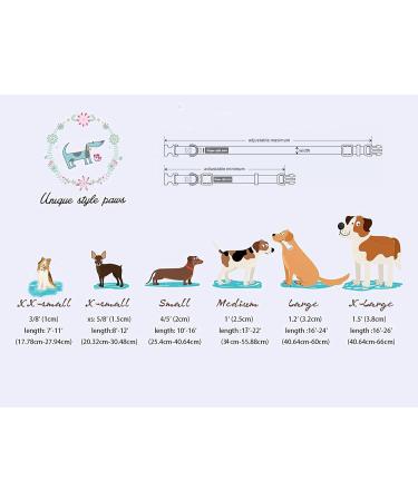 Unique Style Paws Black Satin Dog Collar - Adjustable XS Pet Collar Gift for Small Dogs - Buy Online on GoSupps.com