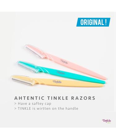 Dorco Tinkle Eyebrow Razors for Women - 9 Razors, 3ct per Pack (3pk) - Facial Hair Removal and Dermaplaning Tool with Stainless Steel Safety Cover - Exfoliating Face Trimmer - Buy Online on GoSupps.com