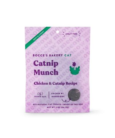Bocce's Bakery Treats for Cats, Wheat-Free Everyday Cat Treats, Made with Limited-Ingredients, Baked in The USA, All-Natural Soft & Chewy Bites, 2 oz Chicken + Catnip