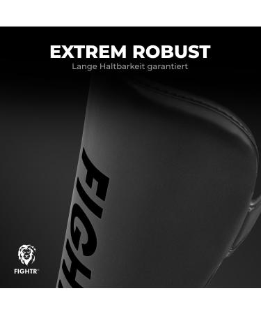 Fightr Thick Shin Protector | Perfect Fit & Ideal Padding for Kickboxing MMA Muay Thai | S/M - All Black - Buy Online on GoSupps.com