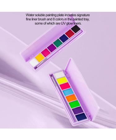 8 Colors Neon Face Paint Liner - Water Activated UV Eyeliner Palette for Halloween & Christmas - Longlasting Fluorescent Makeup with Brush - Buy Online on GoSupps.com
