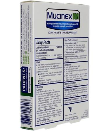 Buy Mucinex DM Expectorant & Cough Suppressant - 20 Tablets for International Shipping - Buy Online on GoSupps.com