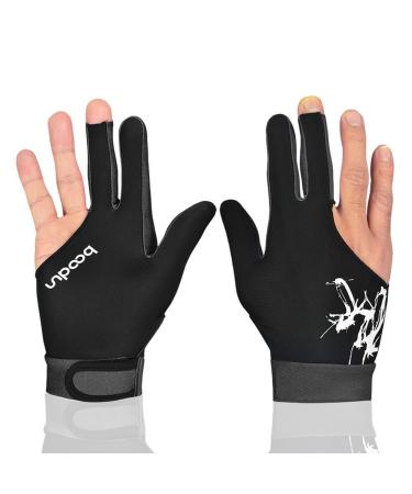 Anser M050912 Man Woman Elastic 3 Fingers Show Gloves for Billiard Shooters Carom Pool Snooker Cue Sport - Wear on The Right or Left Hand 1PCS (Gray, M)