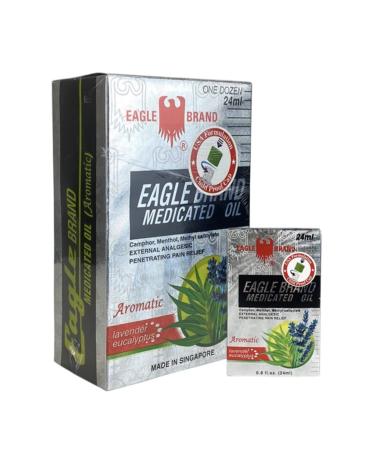 Eagle 12 Packs - 24ml Brand Medicated Oil External Analgesic (Aromatic-Lavender Eucalyptus) D u gi 24ml ( ) ( )