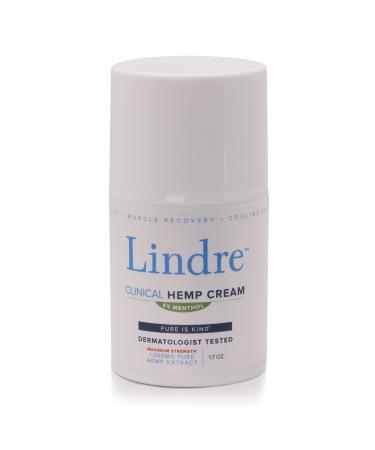 Lindre Maximum Strength Hemp Cream for Back Knees Joints Muscles Itch. Non-Greasy Steroid Free Dermatologist Tested. Menthol Formula 1.7oz 1.70 Ounce (Pack of 1)