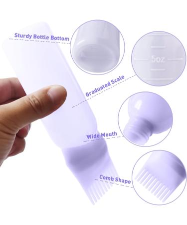 FYJLXF 2 Pack Root Comb Applicator Bottle 6 Ounce Hair Dye Applicator Brush Transparent Applicator Bottle with Graduated scale Hair Coloring Dye and scalp treament essential Purple - Buy Online on GoSupps.com
