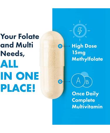 MethylPro 15mg L-Methylfolate Multivitamin: Mood Support for Women & Men - B Complex, Vitamin D, C - 30 Capsules - Buy Online on GoSupps.com