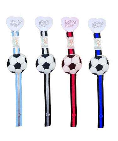 Zigozago Pacifier Chain Football | Handmade White Fabric Pacifier Chain with 3D Balloon - International Shipping Available - Buy Online on GoSupps.com