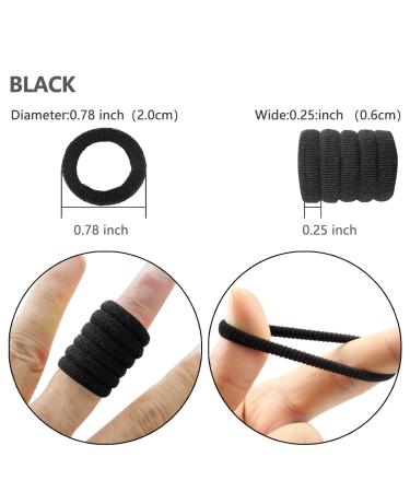 300PCS Black Hair Ties for Baby Girls | Cotton Seamless Elastic Bands for Kids, Toddlers | No Crease Ponytail Holders (0.78 Inch Diameter) - Buy Online on GoSupps.com