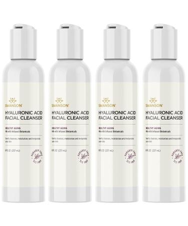 Swanson Hyaluronic Acid Facial Cleanser 8 fl Ounce (237 ml) Liquid (4 Pack)