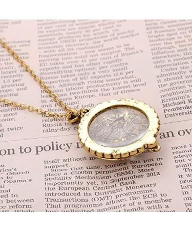 Elephant 5X Magnifier Antique Hanging Magnifier Portable Pocket Magnifying Glass Loupe Necklace Pendant Optical Magnifier Monocle Lens with Chain Necklace for Reading Maps Books Magazines Newspaper Gold-06 - Buy Online on GoSupps.com