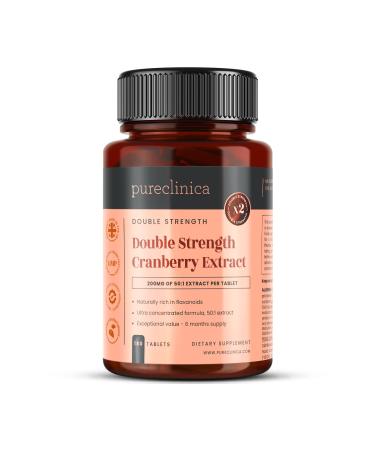 pureclinica Double Strength Cranberry Extract 10 000mg x 180 Ultra Concentrated Tablets - 6 Months Supply 180 Count (Pack of 1)