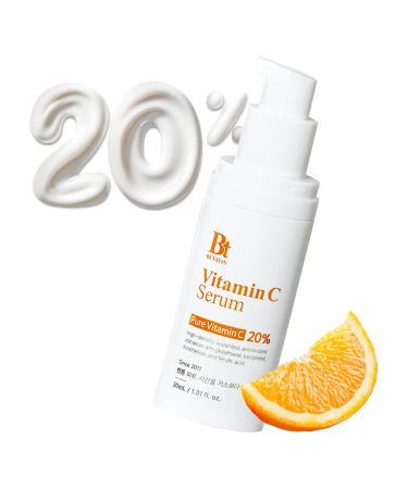 BENTON Vitamin C Serum - Korean Skin Care White Serum for Face with 20% Pure Vitamin C Skin Texture & Elasticity Care Face Moisturizer for All Skin Types(1.01 fl. Oz.)