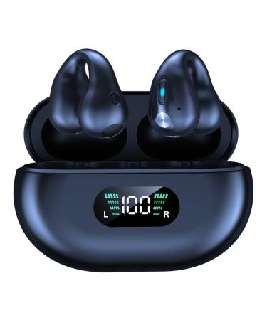 Taanimo Wireless Earbuds with Earhooks Mini Bone Conduction Headphones Waterproof Bluetooth 5.3 Open Ear Earbuds Cycling Earpiece Noise Canceling Headset Sports Earphones Black1