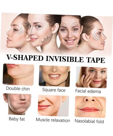 Baluue 80pcs V-type Lift Face Pasters Brow Lift Tape Temporary Bands Face Tape Synthetic Rubber 4.00X0.90X0.10CM Transparent - Buy Online on GoSupps.com