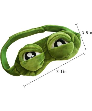 Aisa 3D Frog Cartoon Design Soft Plush Eye Mask - Green | Travel & Office Sleep Blinder - Buy Online on GoSupps.com