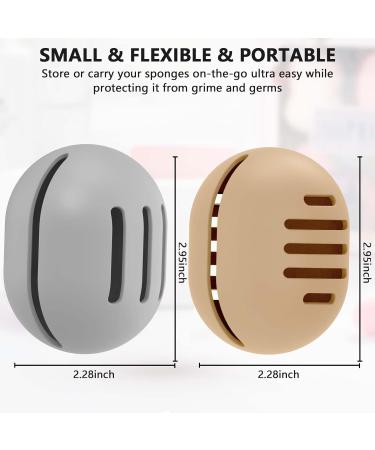 Fauxomor Makeup Sponge Storage - 2-Pack Breathable Silicone Beauty Blender Travel Bags for All Sizes - Sustainable Gray & Khaki - Buy Online on GoSupps.com
