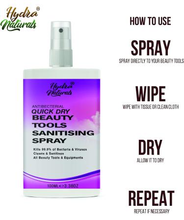 Derma Roller Disinfectant Cleaner & Steriliser Spray Kills 99.99% of Bacteria Make Up Cosmetic Brush Make Up Remover Skin Needling Rollers & Micro Needling Antibacterial Antifungal Easy Spray 100ml - Buy Online on GoSupps.com