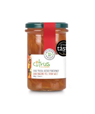Citrus - Chian Tangerine Peel Spoon Sweet - Whole Pieces of Chian (PDO) Tangerine Peel Preserved in an All-Natural Syrup - Handmade in Greece - 380g/13.4oz