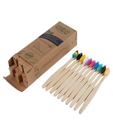 Charcoal toothbrushes |Toothbrush with soft bristles made of charcoal |Reusable toothbrush travel set made of wood for women men and adults Fiveetoo 10 different colors