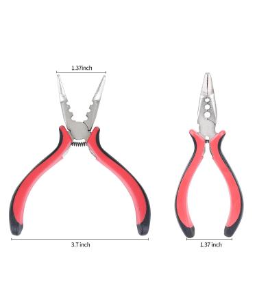 3-Hole Hair Extension Plier for Micro Nano Ring Hair Extensions - Black-Pink Needle Nose Pliers - Buy Online on GoSupps.com