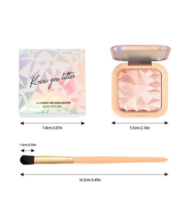 YANYE Highlighter Makeup Palette - Long Lasting Facial Shimmer Powder with Mirror in Nude Pink | Includes Brush for Face Highlighting - Buy Online on GoSupps.com