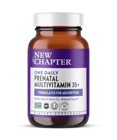New Chapter Prenatal Vitamins One Daily Prenatal Multivitamin Enhanced for Age 35+ with Methylfolate + Choline for Healthy Mom & Baby Gluten Free & Non-GMO- 90 ct 90 Count (Pack of 1)